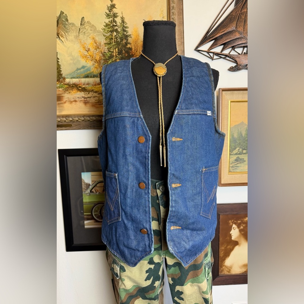 Vintage WRANGLER Denim & Sherpa Vest Men's M-L